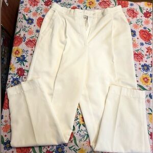 Vintage Signature Expressions White Women's Lined Pleated Trousers